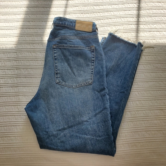 Everlane Distresses Crop Blue Denim Jeans Womens Size 31 - Picture 4 of 11